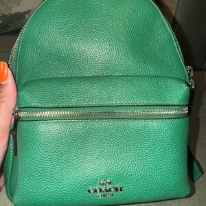 Coach Green Pebbled Leather Mini Backpack